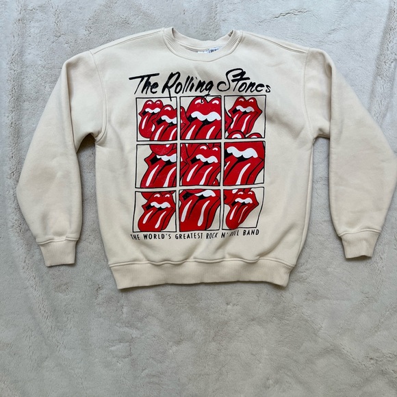 ZARA Rolling Stones Crewneck Sweatshirt & Tee **LIKE NEW** - Picture 2 of 10